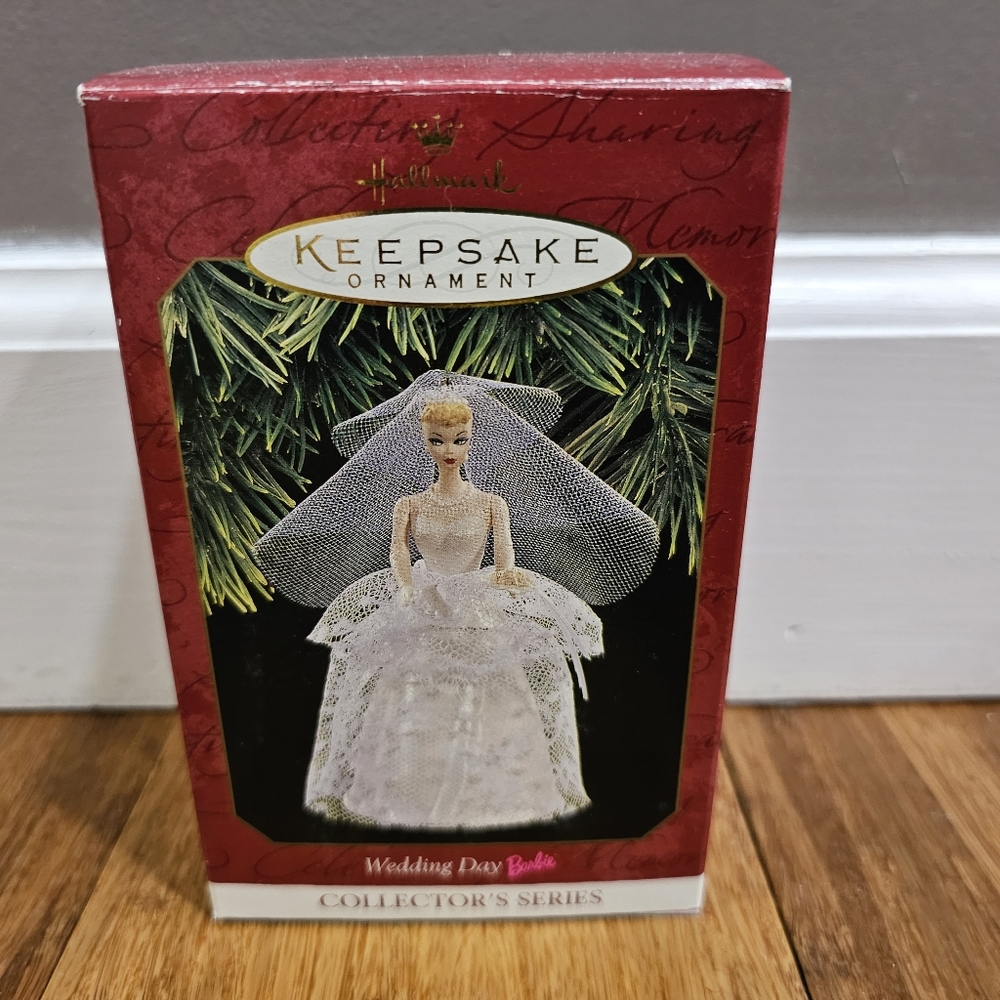 💍 New 1997 Wedding Day Barbie Hallmark Fourth in the Series Christmas Ornament